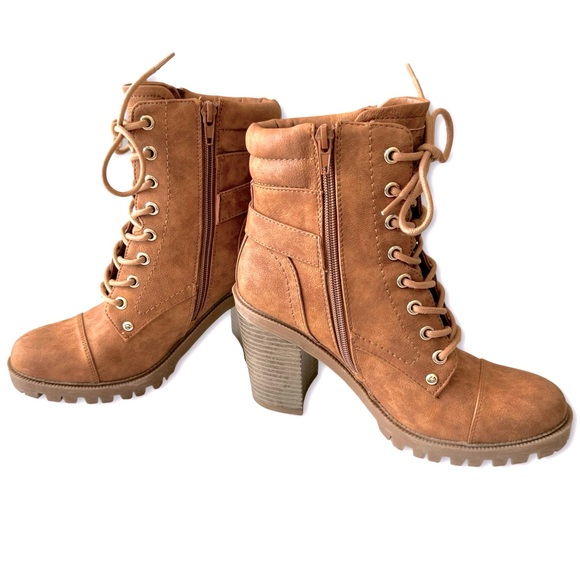 GUESS Jaydyn Combat Boot, Light Brown, Size 7.5 - Picture 4 of 8